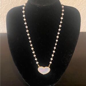 Pearl Chain With Heart Pendant
